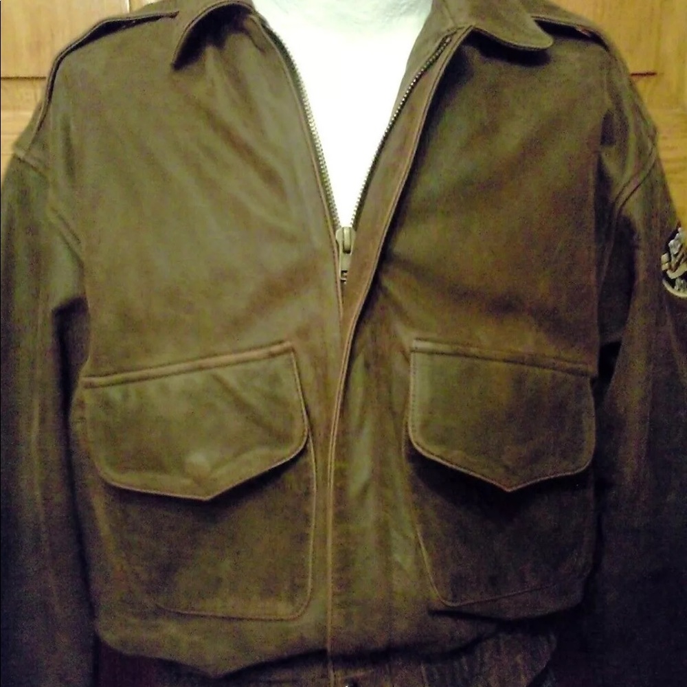 Red Baron Stearman Squadron Full Leather Jacket XL